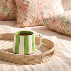 Green Striped Mug (Set of 2)