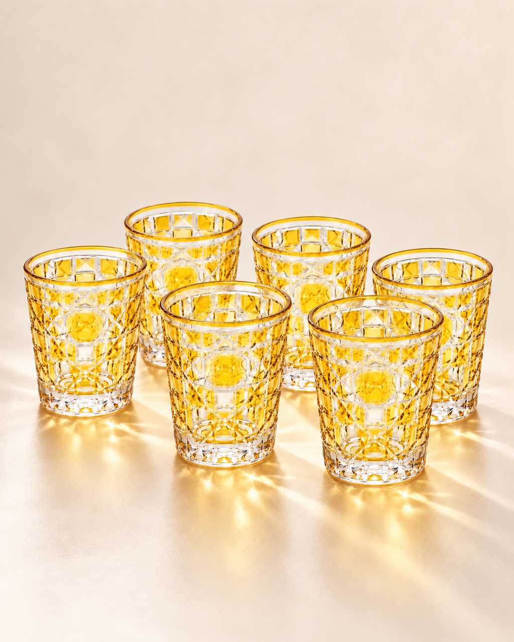 Yellow Diamond Glass Set
