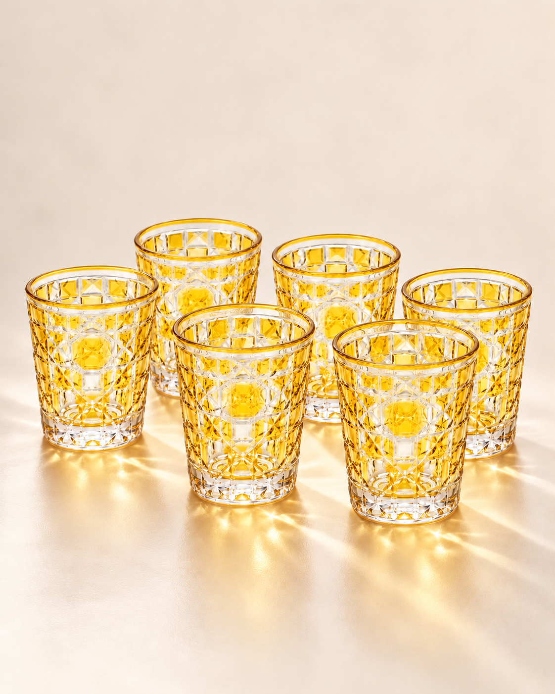 Yellow Diamond Glass Set