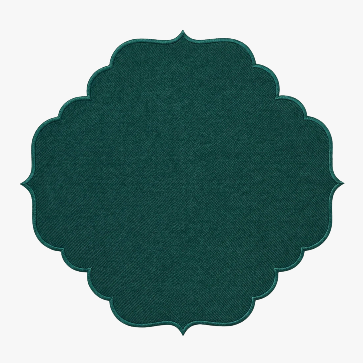 Teal Scalloped Table Mat