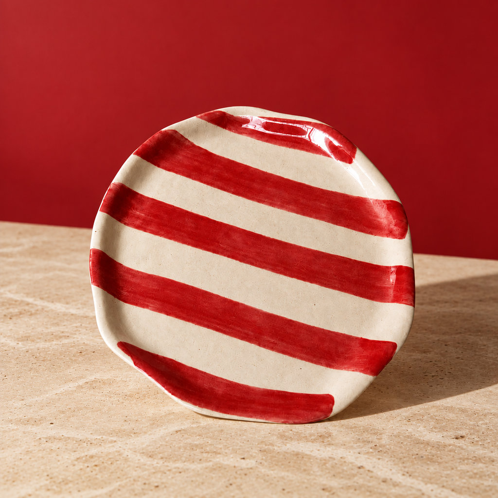 Red Striped Plate (Set of 2)