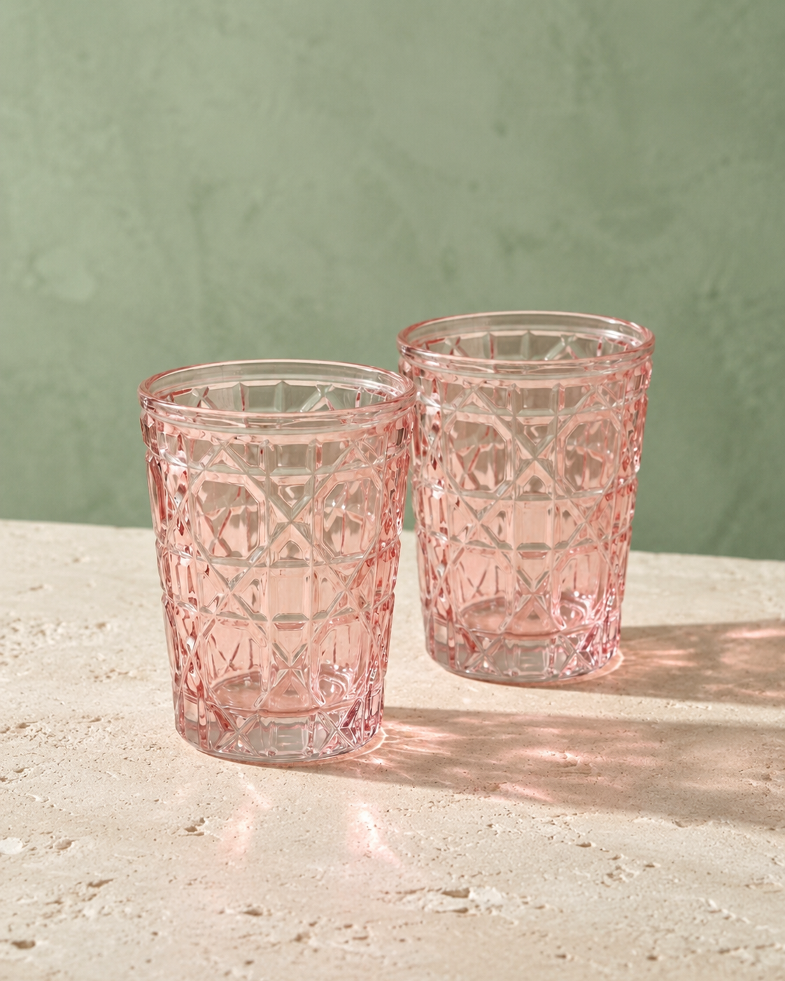 Pink Diamond Glass Set