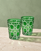 Green Diamond Glass Set