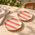 Pink Striped Plate (Set of 2)