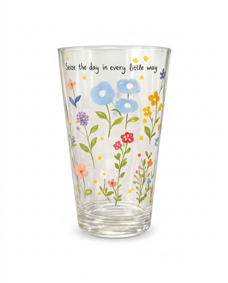 Floral Long Glass | Set of 2