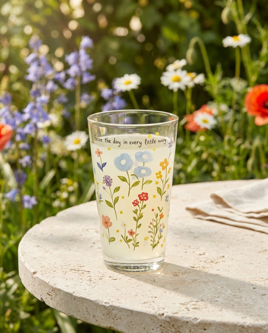 Floral Long Glass | Set of 2