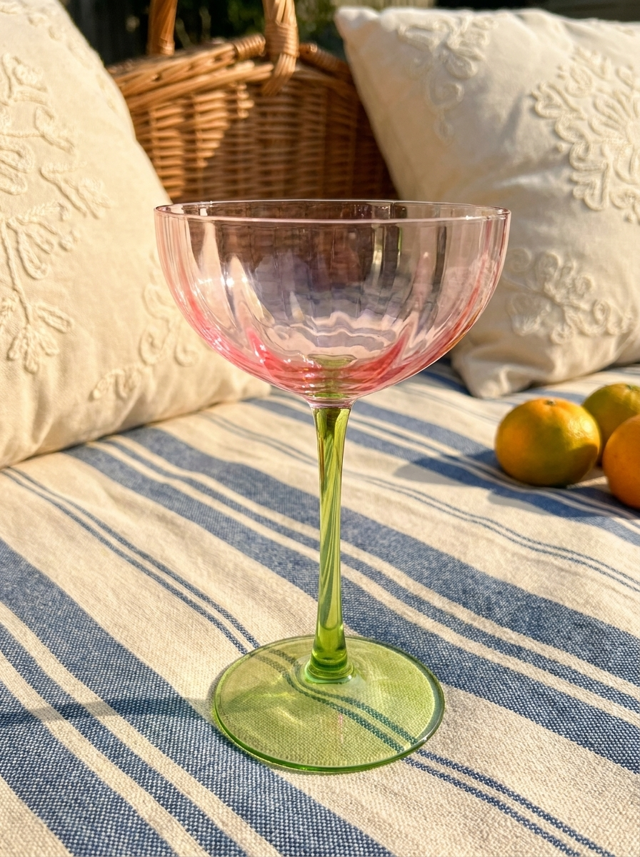 Green Stemmed Glass | Set of 2