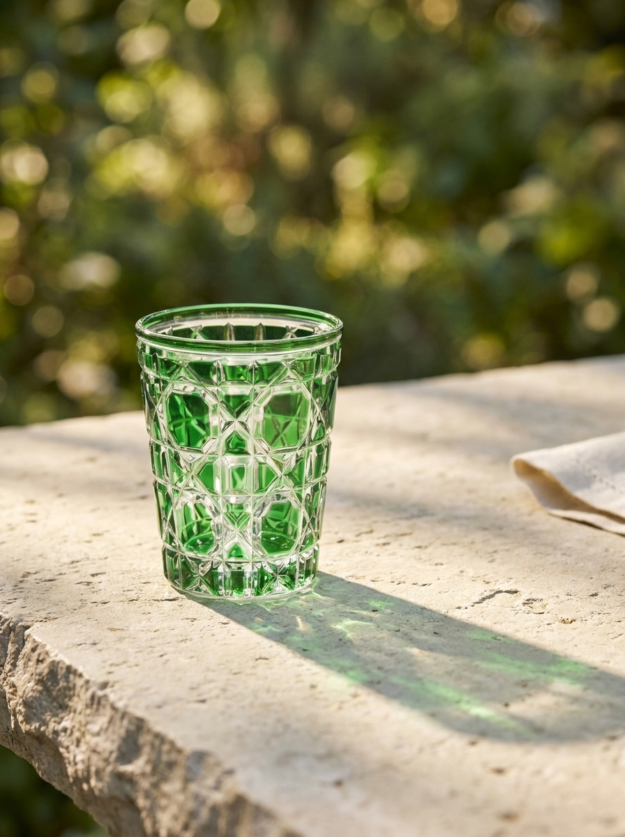 Green Diamond Glass Set