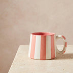Pink Striped Mug (Set of 2)