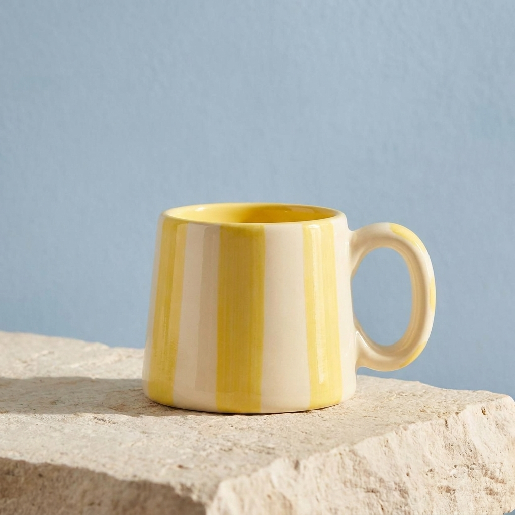 Yellow Striped Mug (Set of 2)