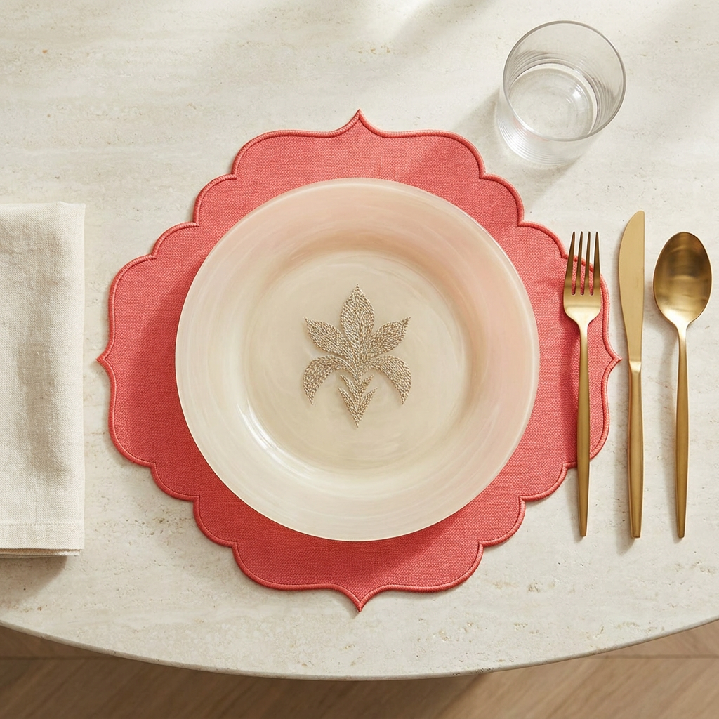 Coral Botanical Table Mat