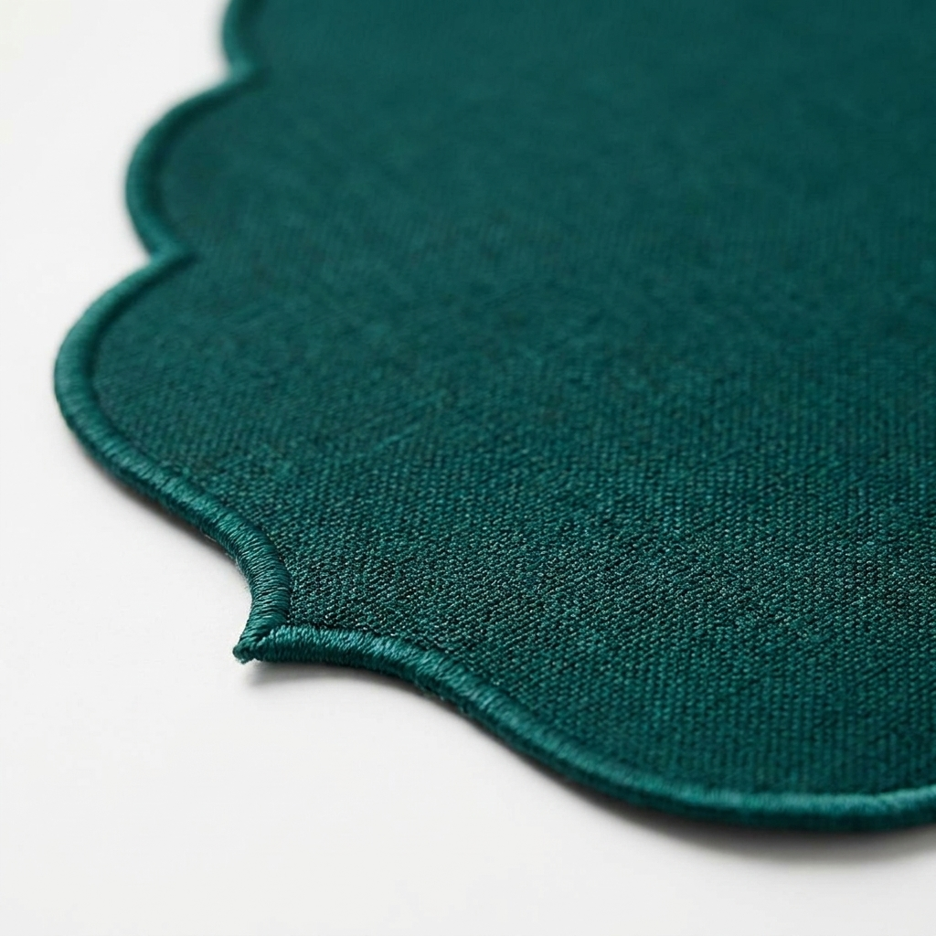 Teal Scalloped Table Mat