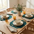Teal Scalloped Table Mat
