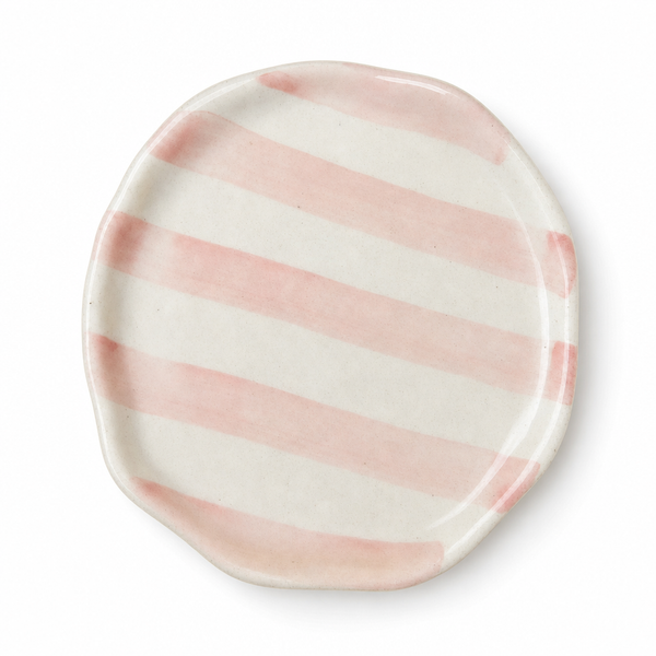 Blush Striped Ceramic Tray