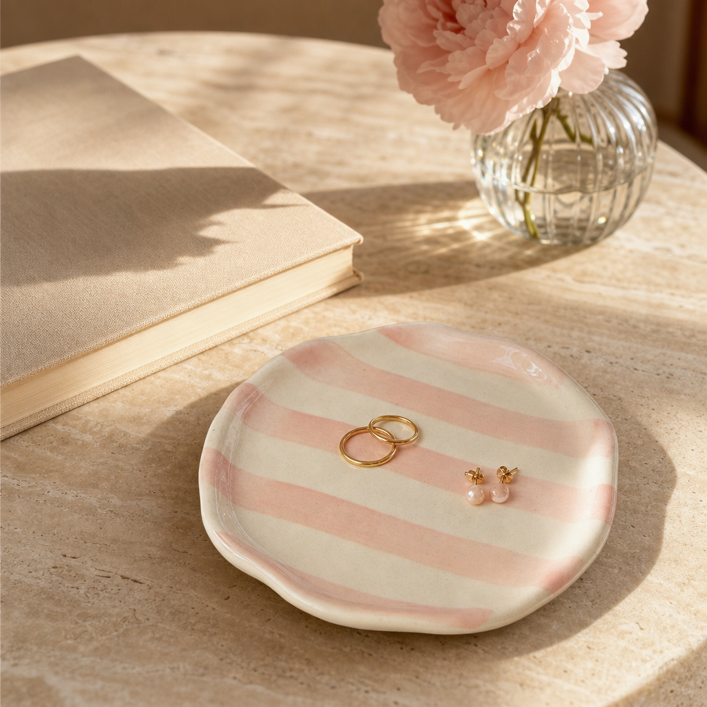 Pink Striped Plate (Set of 2)