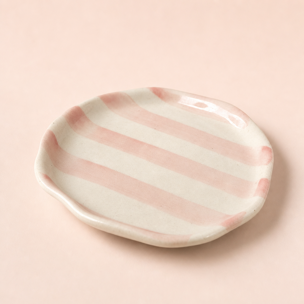 Pink Striped Plate (Set of 2)
