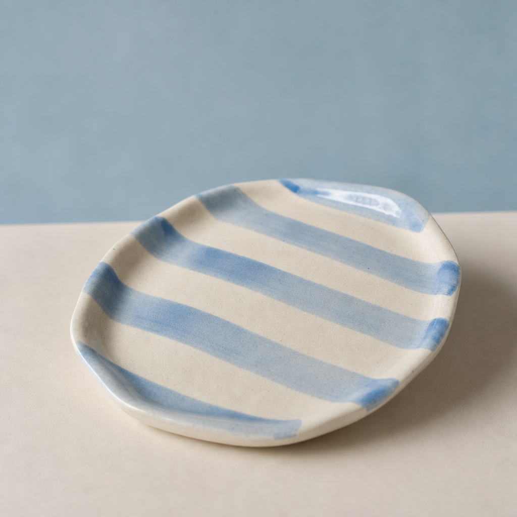 Blue Striped Plate (Set of 2)