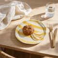 Yellow Striped Ceramic Plate (Set of 2)