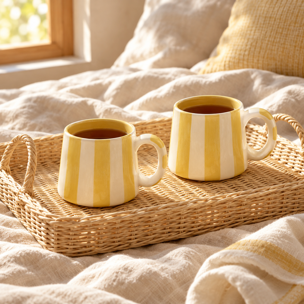 Yellow Striped Mug (Set of 2)