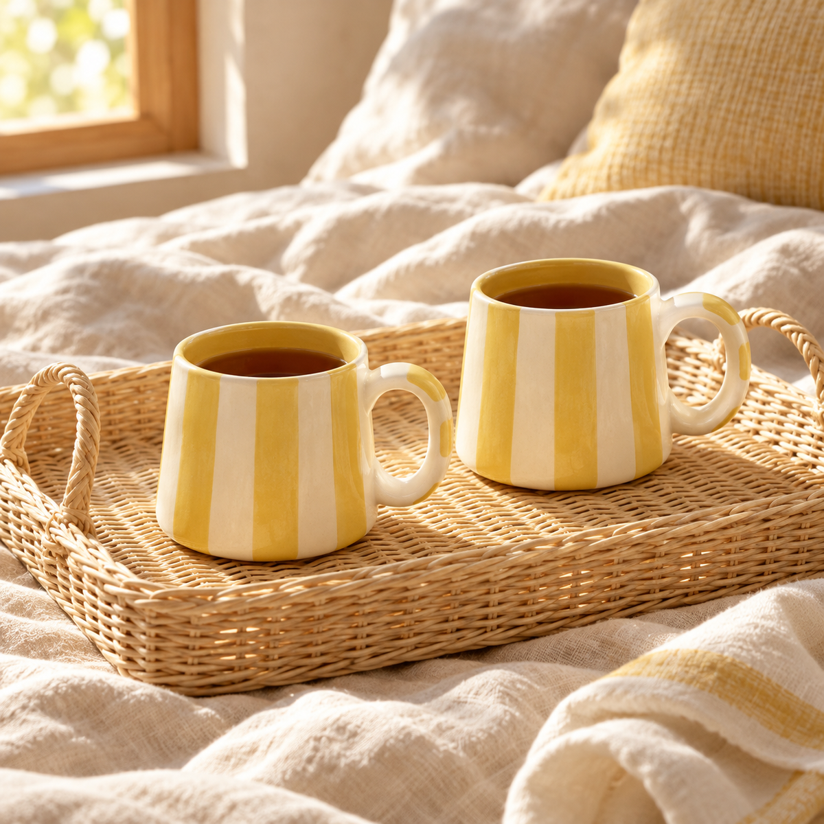 Yellow Striped Mug (Set of 2)