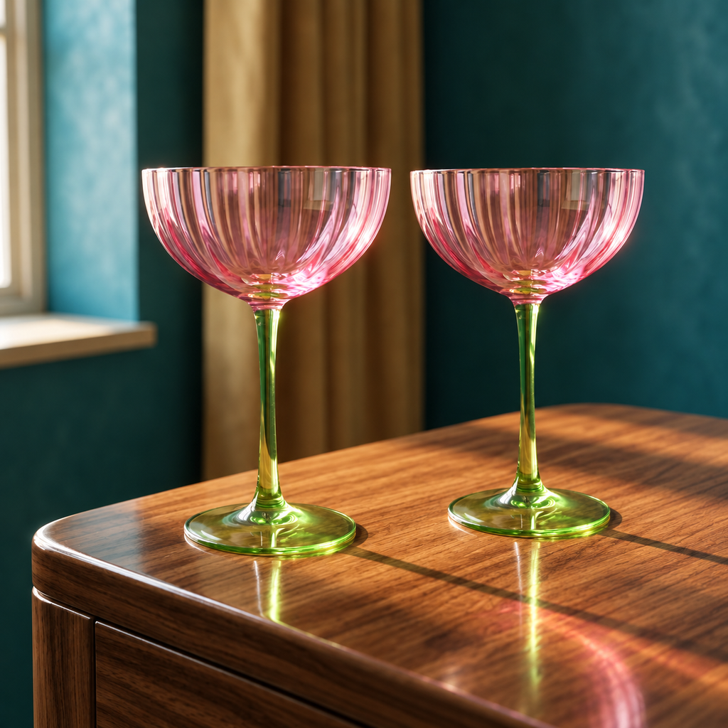 Green Stemmed Glass | Set of 2
