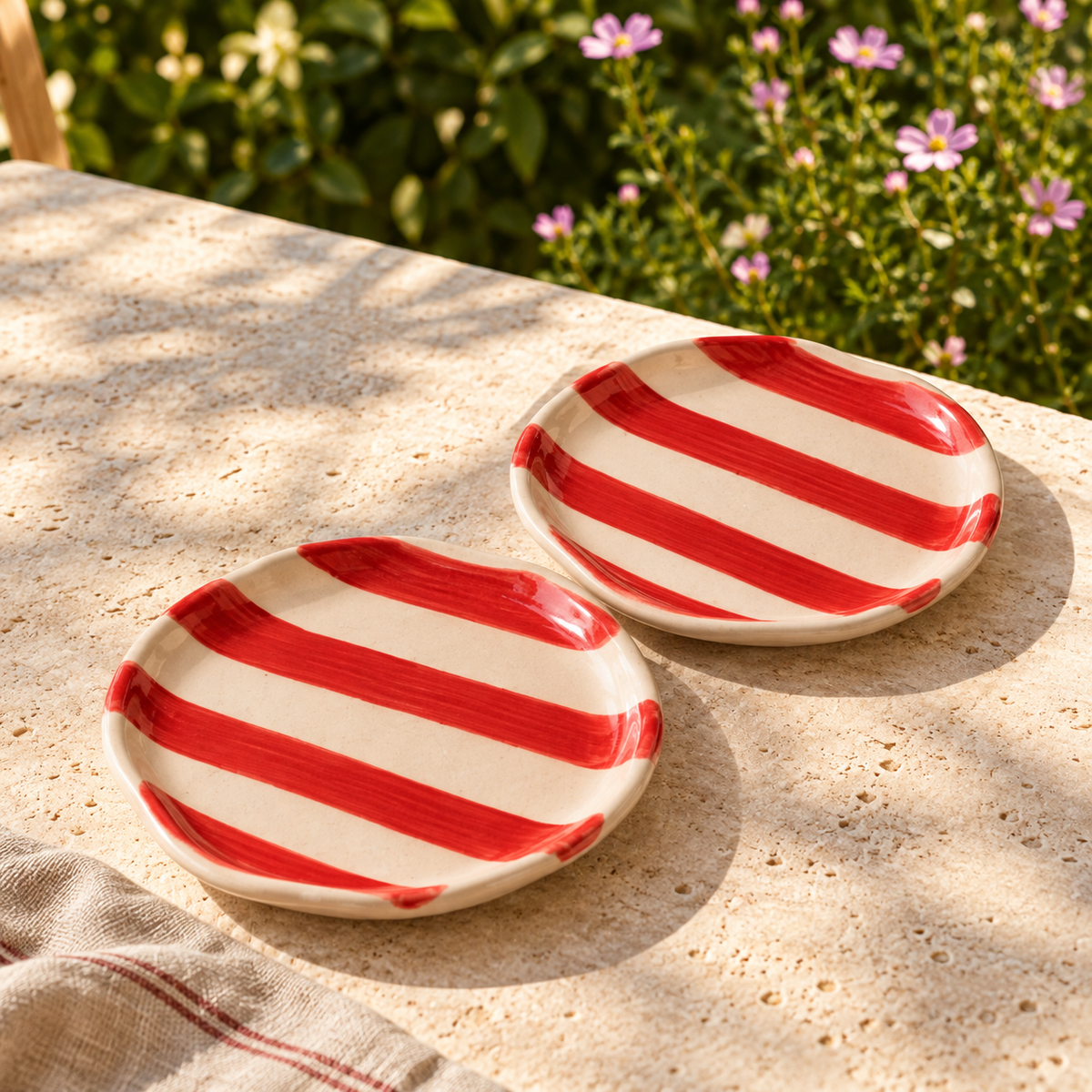 Red Striped Plate (Set of 2)